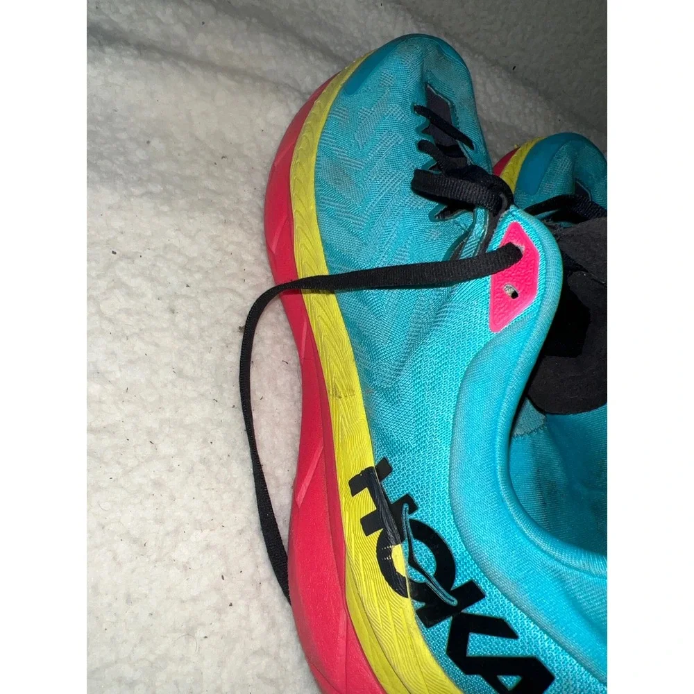 Hoka Tecton X Mens Trail Running Shoes Scuba Blue Yellow 1123161 Size 12D
